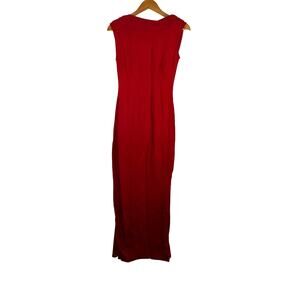 Tadashi Womens Red Cowl Neck Open Back Sleeveless Bodycon Long Dress Size S
